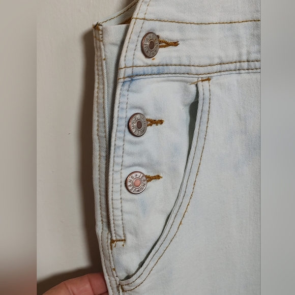 Jeans Light Blue Bleached Denim Overalls - Picture 3 of 13